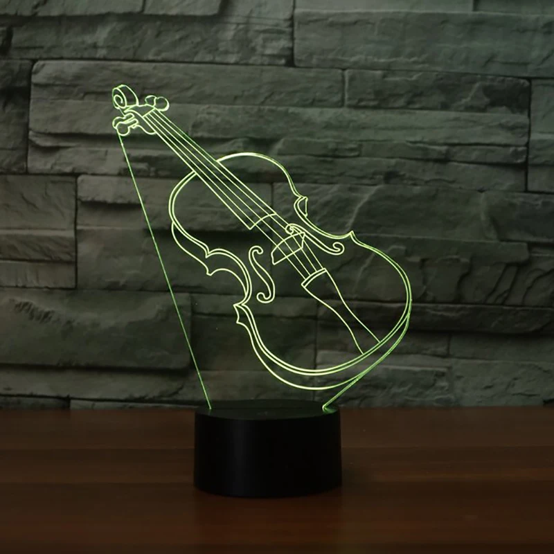 Ночник для скрипки 3D Luminaria 7 цветов светодиодный светильник гитары ночник детей