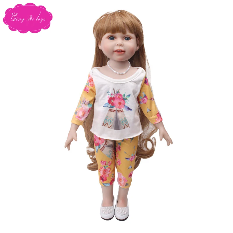 18 inch Girls doll clothes Unicorn long-sleeved suit + pants pajamas American newborn dress Baby toys fit 43 cm baby dolls c721 | Игрушки и