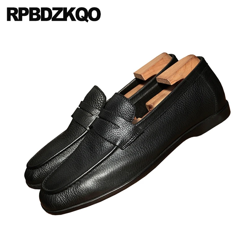 Italian Brand Slip On Dress Genuine Leather Elegant Office Wedding Black Designer Real Loafers Business Casual Men Shoes Italy | Обувь