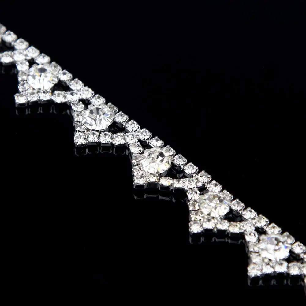 5 ярдов пришивная отделка розовое золото серебро бисер стекло Кристалл горный