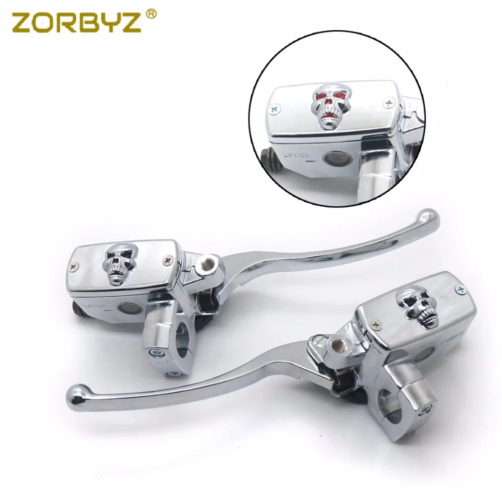 ZORBYZ мотоциклетные 1 дюйм 25 мм хромированные череп руль управление резервуар