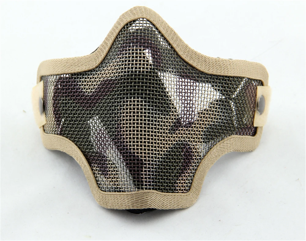 Тактическая страйкбольная маска стальная металлическая сетка нижняя половина