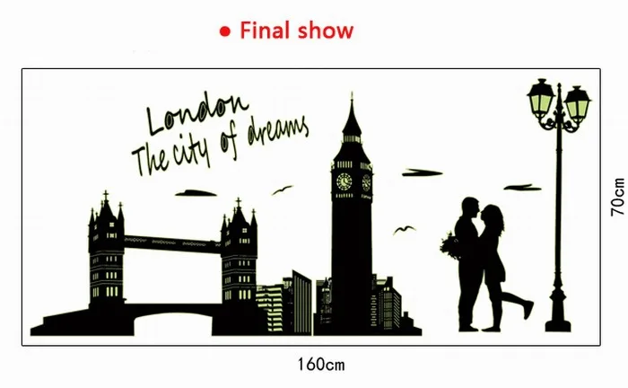 Флуоресцентные Серебристые светится в темноте светящийся Лондонский город