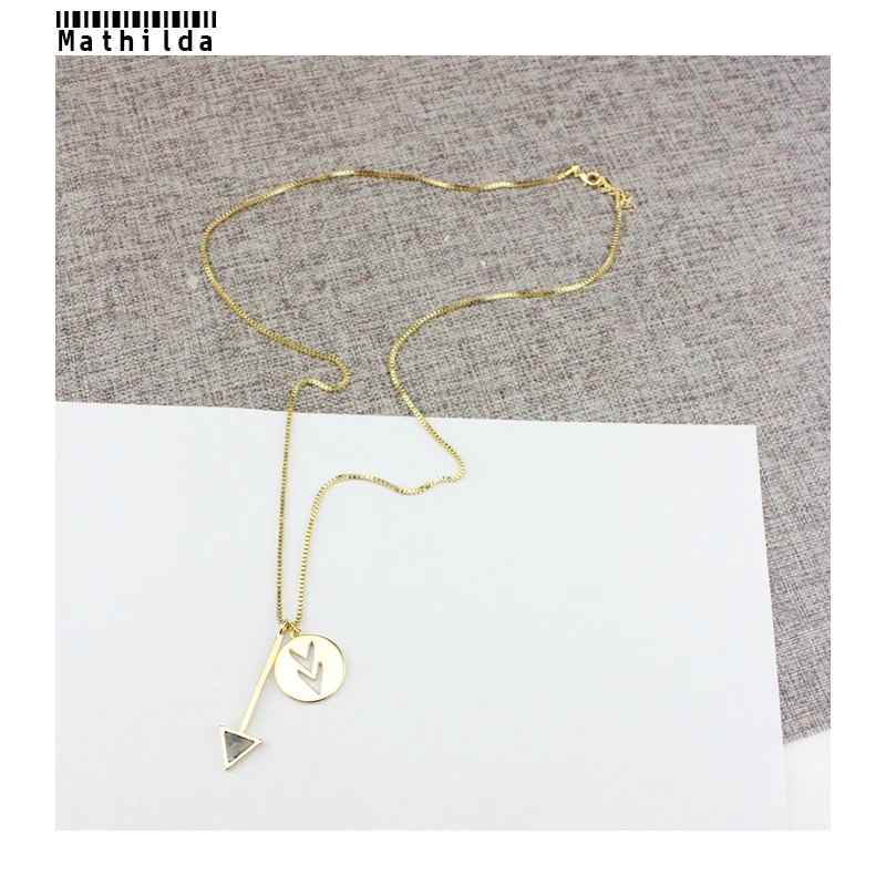 Элегантный Модный кулон в виде стрелы длинное ожерелье с воротником для женщин
