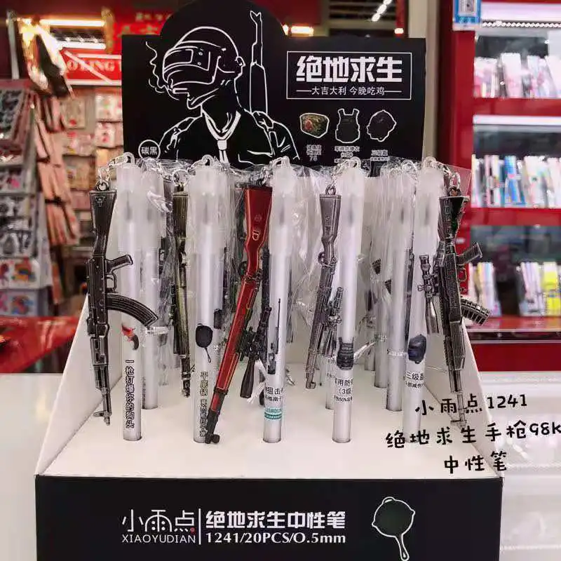 20 штук гелевые ручки мультфильм пистолет форма черный цвет подарок для написания