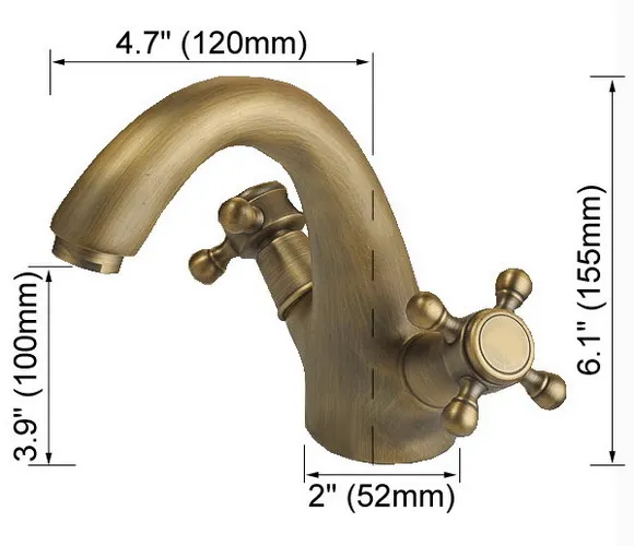

Antique Dual Handle Bathroom Brass Faucet Basin Mixer Hot And Cold Faucet Deck Mounted Sink Vanity Faucet lnf035