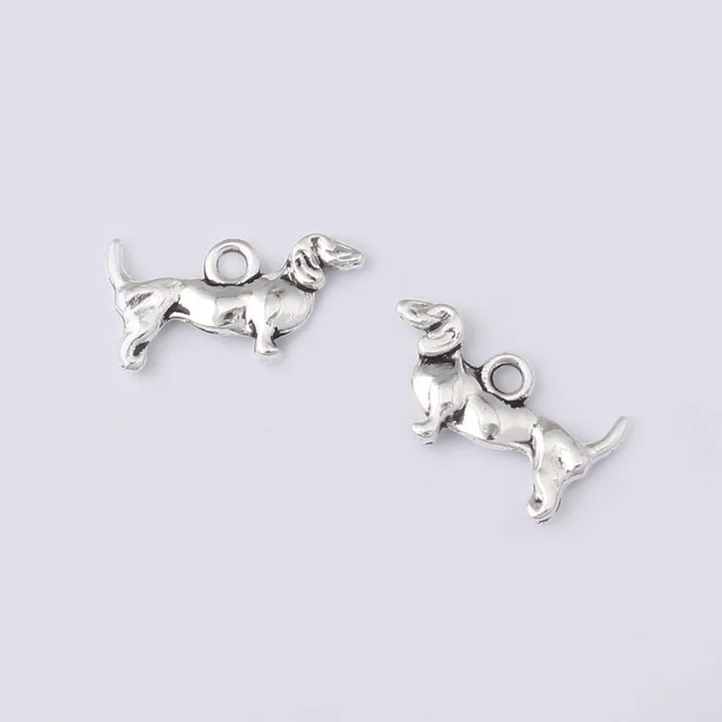 30pcs Antique Silver Animal Dog Charm Pendant For Bracelet Necklace Jewelry DIY Making Handmade 10x18mm | Украшения и аксессуары