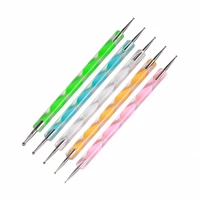 5x 2 way double ended nail art dotting marbleizing pen crystal spiral nail dotting pen manicure tools kits 5 different colors