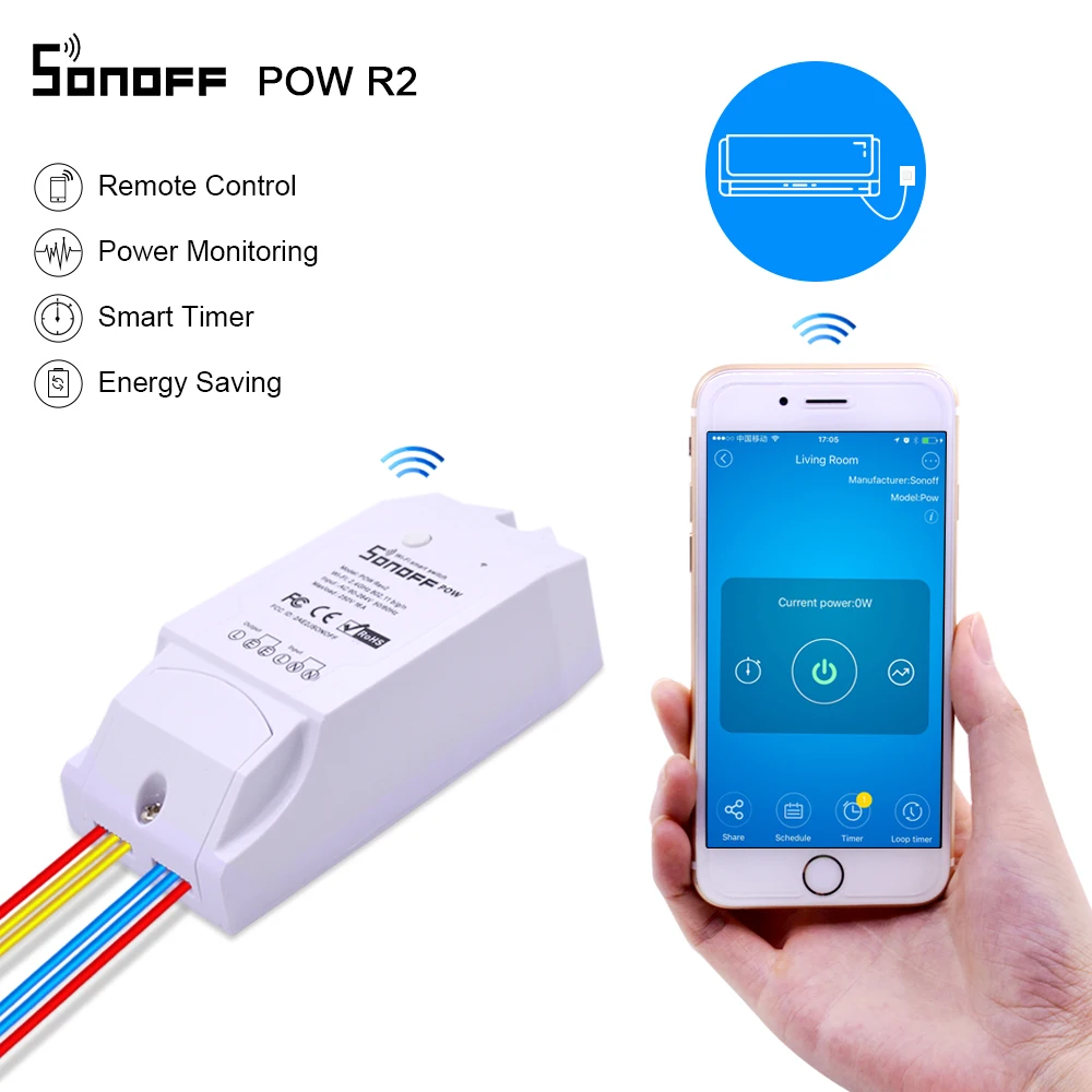 Умный Wi Fi контроллер Sonoff Pow R2 с измерением энергопотребления в реальном времени 15