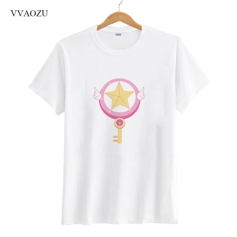 Новые летние Harajuku стильная футболка с изображением персонажей видеоигр Card Captor