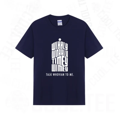 Tardis Wibbly Wobbly Timey Wimey Talk Whovian to me man boy o-neck cotton short-sleeve T-shirt | Мужская одежда