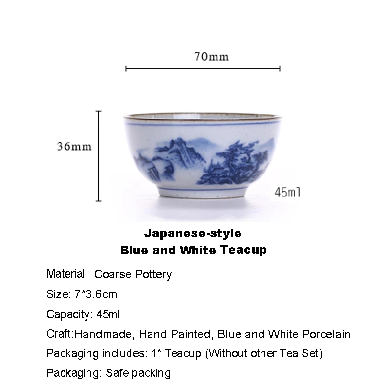 Японский стиль синий и белый винтажная грубая керамика чайный набор кунг фу пуэр