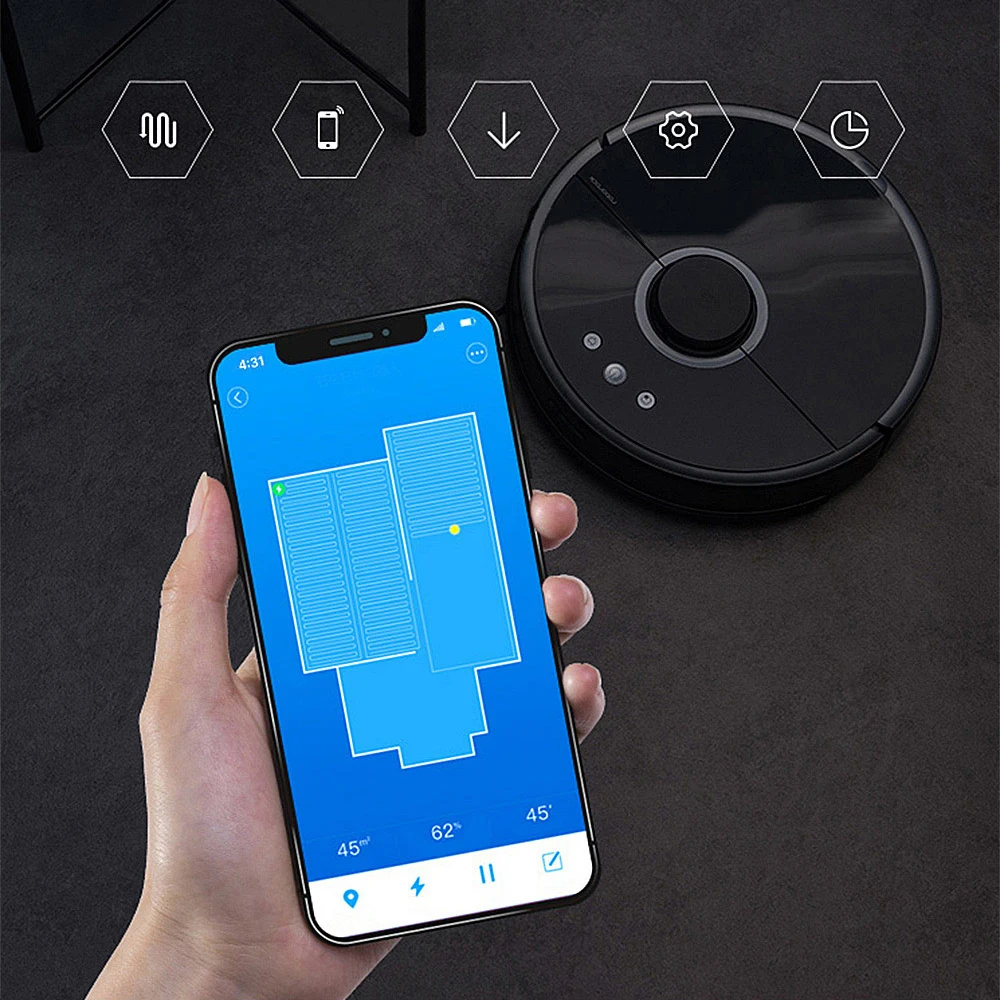 Roborock S50 S55 Xiaomi пылесос 2 влажная сухая Mijia приложение робот уборка подметания пыли