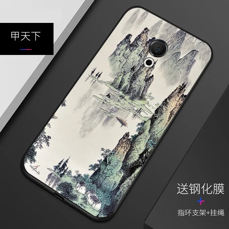 Рельефный Винтажный чехол в японском и Восточно азиатском стиле для Meizu M15 15Lite