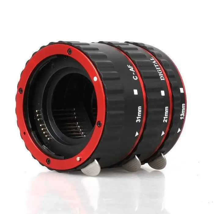 Красное металлическое Крепление Автофокус AF Макро Удлинитель/кольцо для Kenko Canon
