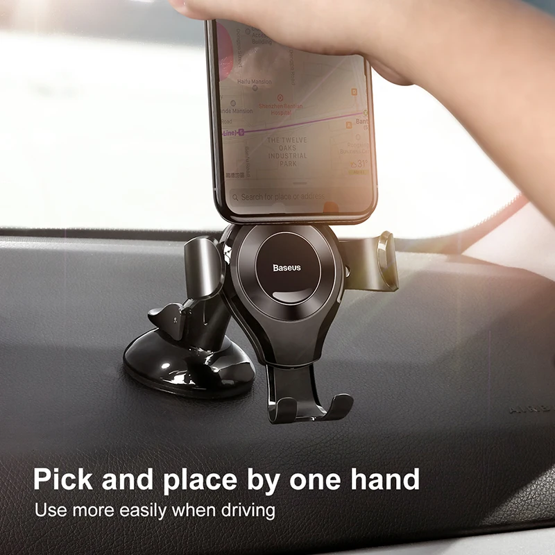 baseus gravity car phone holder for iphone 12 11 huawei samsung car dashboard adjustable phone stand for smartphone 4 6 5 inch free global shipping