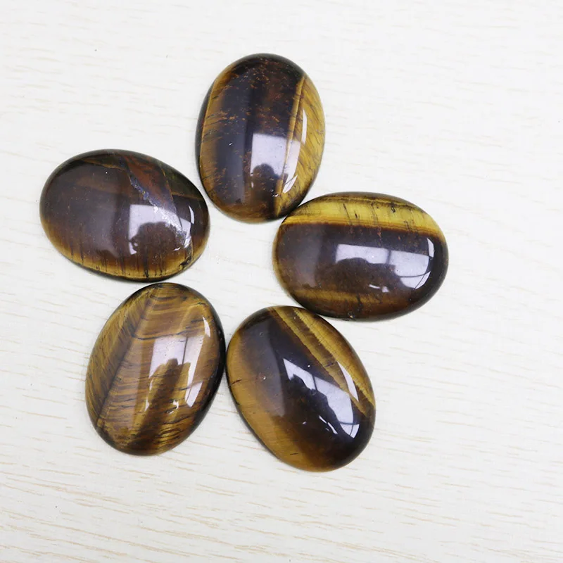 tigerite eye stone Натуральный овальный камень бисер Кабина Кабошон без отверстия бусины для изготовления ювелирных изделий смешанных цветов на выбор, 10 шт./лот 30x40 мм - Цвет: tigerite eye stone