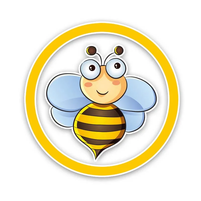 YJZT 14 7 см * мультяшная Веселая пчела качественная наклейка автомобильная из ПВХ