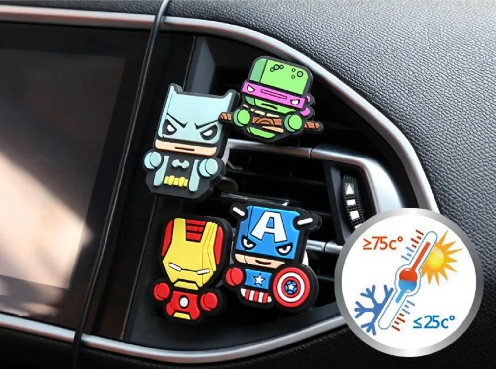 5pcs/set Car outlet perfume Marvel Avengers Star Wars Iron Man Cartoon Auto Air Freshener Condition Vent Clip Cute Styling | Автомобили и