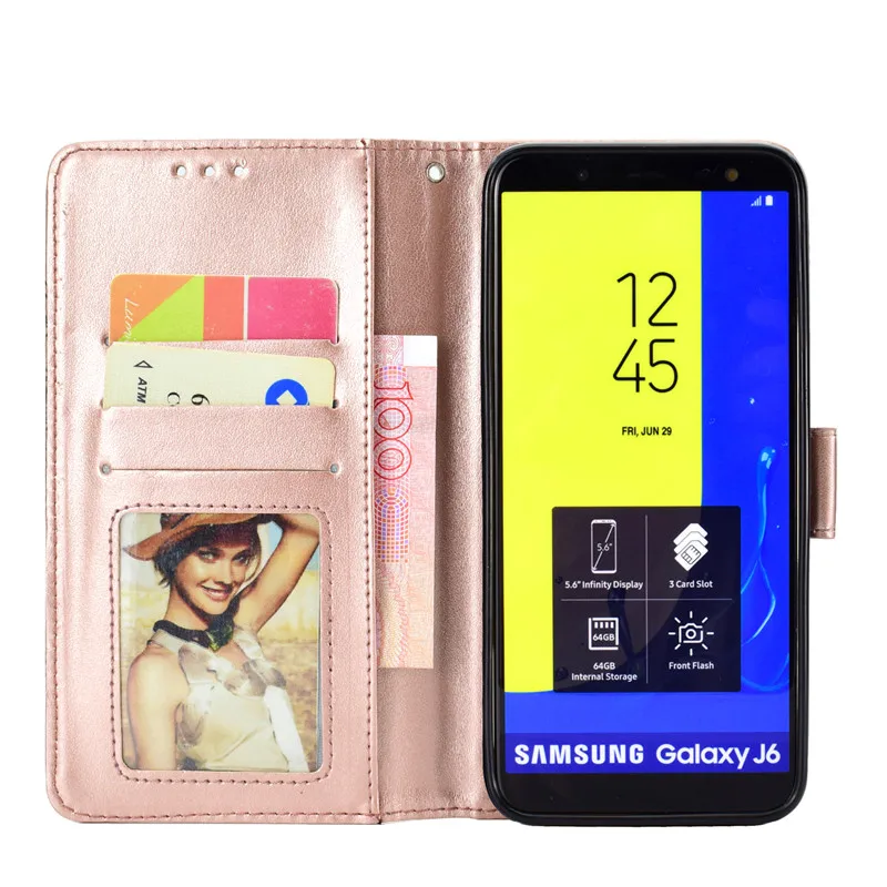 Чехол для Samsung Galaxy J6 2018 мягкий силиконовый чехол из ТПУ с откидной крышкой On6 |