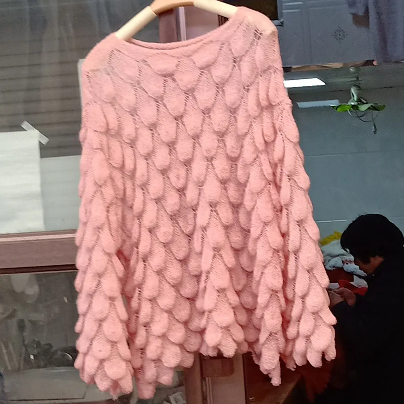 Ladies Knitted Hollow Out Crochet Summer Pullover Tops Women Mesh Thin Plus Size Knit Loose Pullovers Sweaters Female | Женская одежда