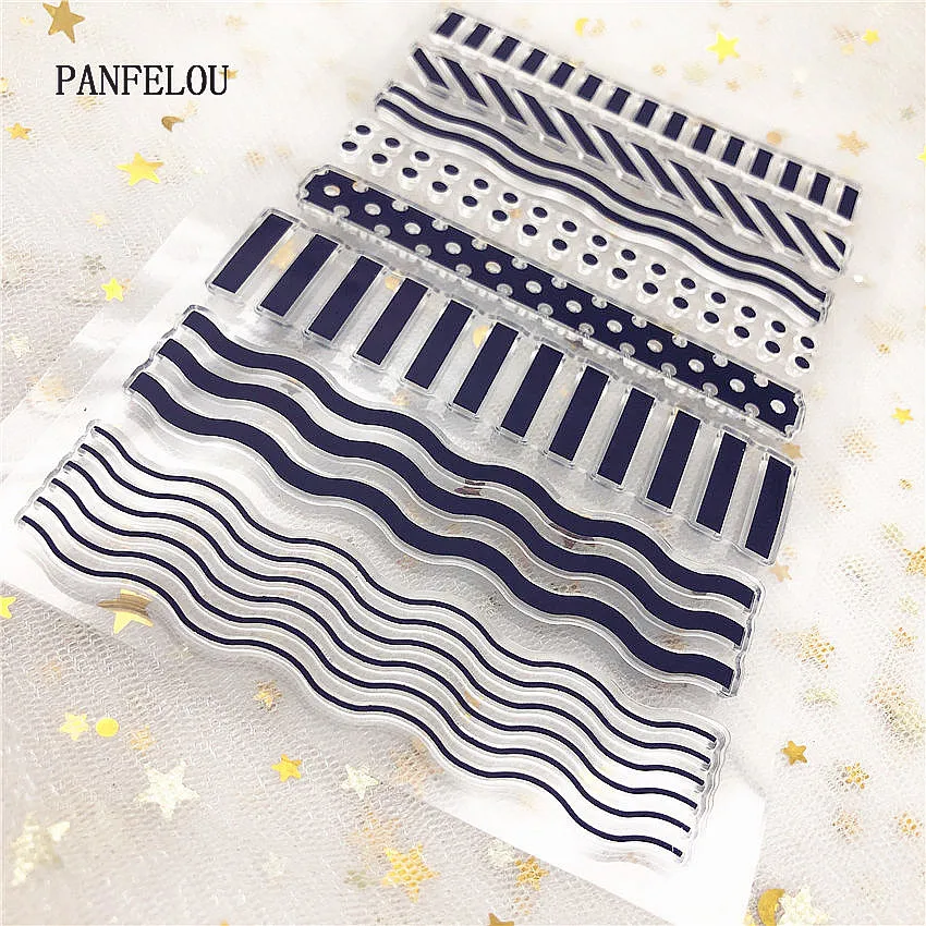 PANFELOU границы полоса прозрачный силиконовый штамп/печать для DIY