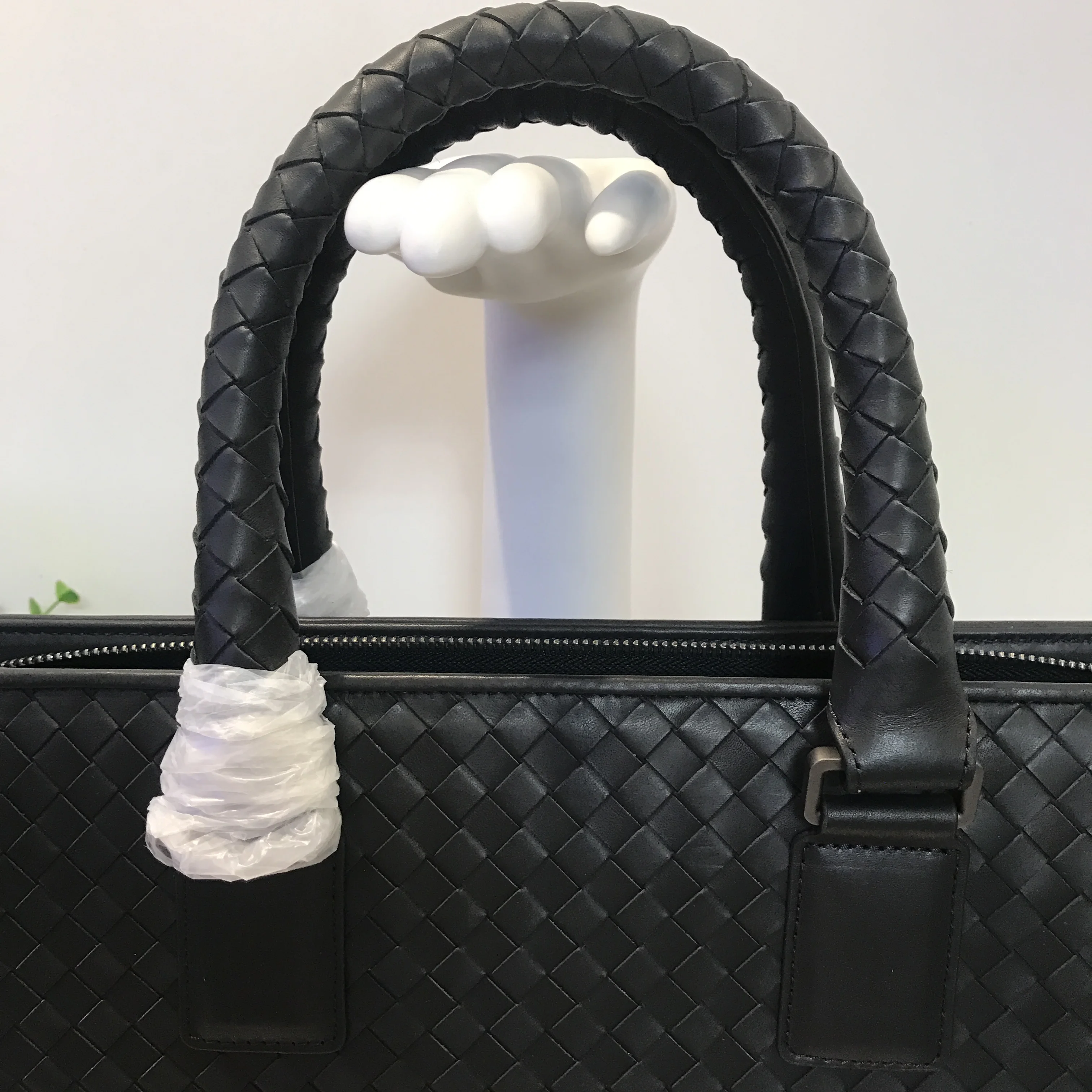 2019 handbag men briefcase men leather bag office bags Cowhide Business affairs bag File pack Weave New pattern Genuine leather