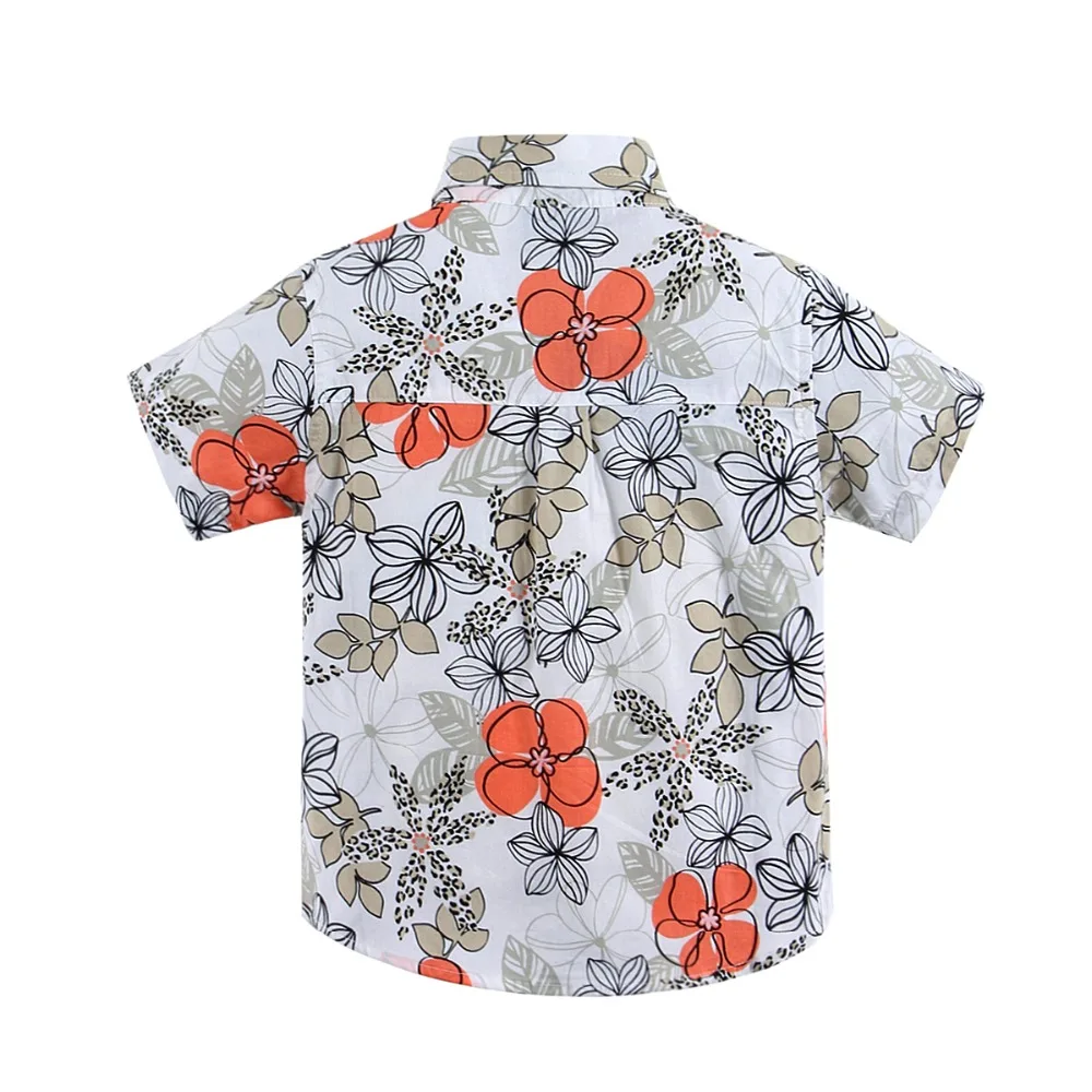 100% хлопковая рубашка с цветочным узором гавайская для мальчика T1533