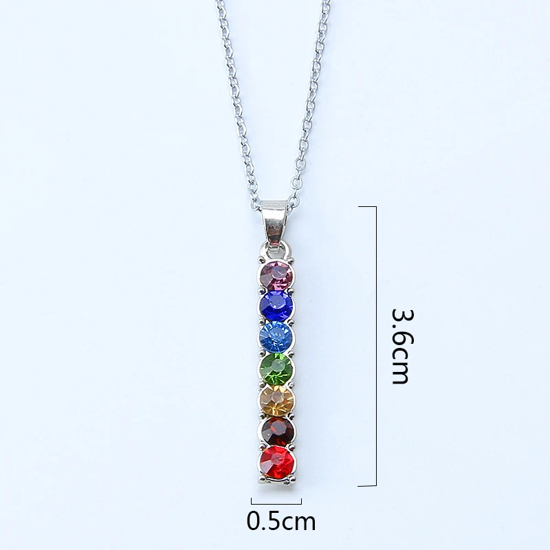 Новый 7 камней чакры рейки исцеляющий Кристалл Стразы точка кулон в виде дерева