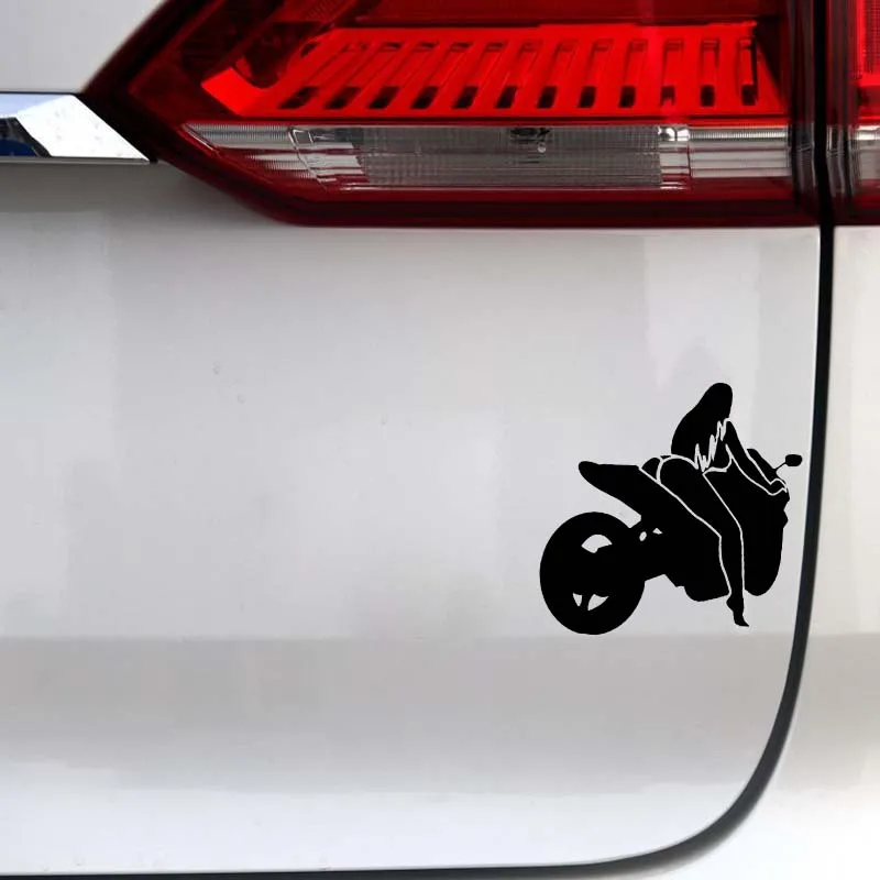 YJZT 13.4*14.3CM Interesting Motor Sexy Girl Car Sticker Vinyl Decal Black/Silver Popular Style Silhouttte Design C20-1103 | Автомобили и