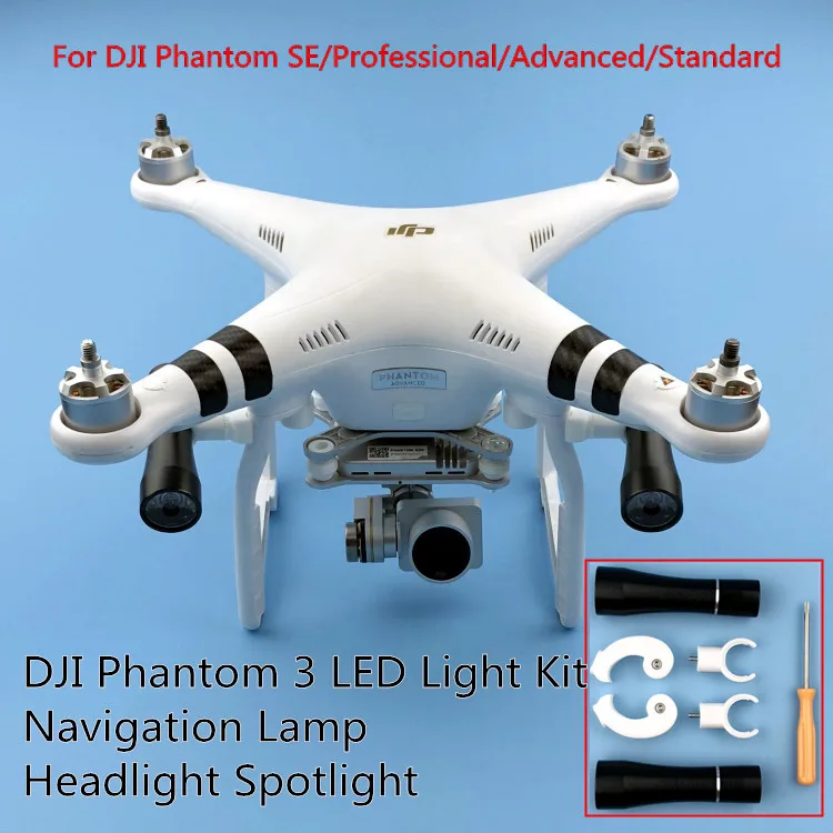 3D печатных DJI Phantom 3 светодиодный свет комплект навигации лампы фар прожектор для
