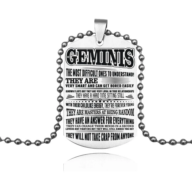 Ожерелье из нержавеющей стали с 12 созвездиями ожерелье Gemini Leo Virgo кулон Рак бусы