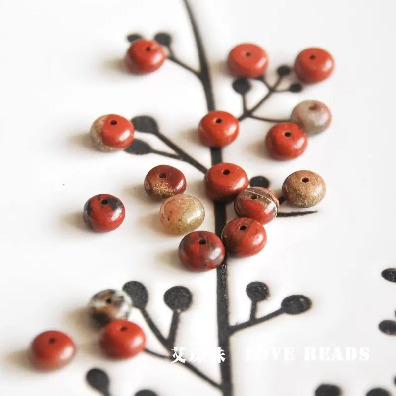 

wholesale 14.5"/38cm natural red stone mixed color disc rondelle spacer diy jewelry making DIY for women