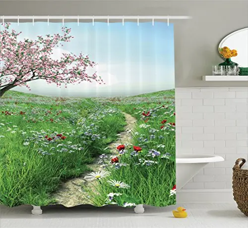 Spa Orchid Flowers Rocks Bamboo Asian Style Aromatherapy Massage Therapy Polyester Fabric Bathroom Shower Curtain | Дом и сад