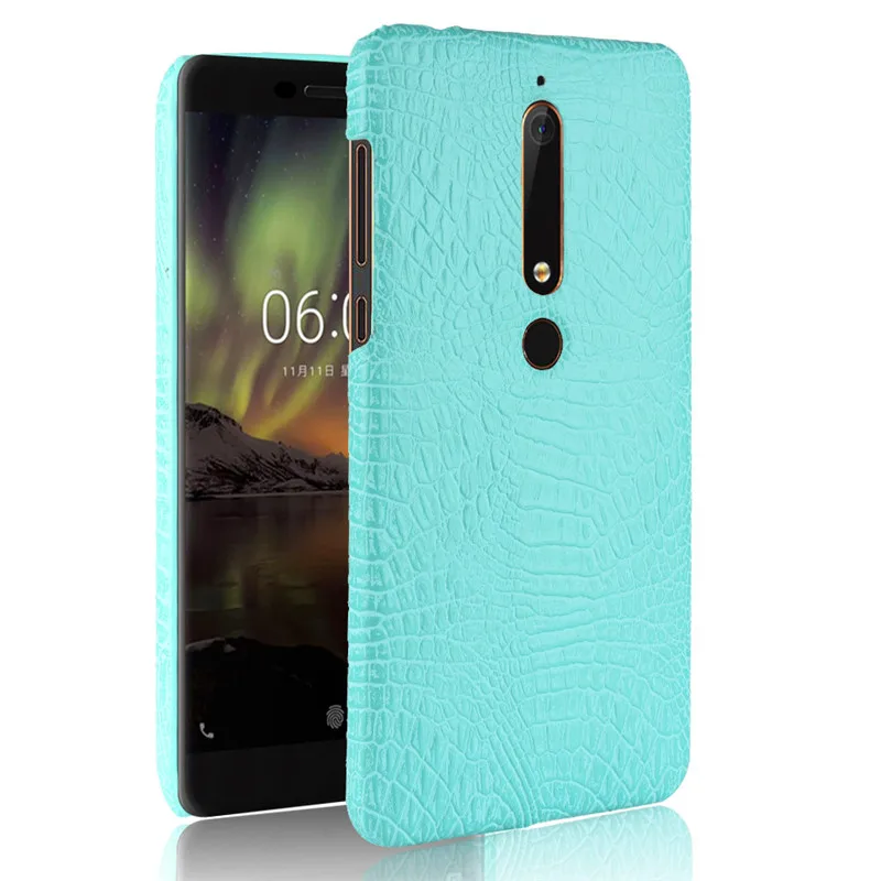 Для Nokia 6 1 2018 чехол с крокодиловым узором жесткая задняя крышка из поликарбоната и