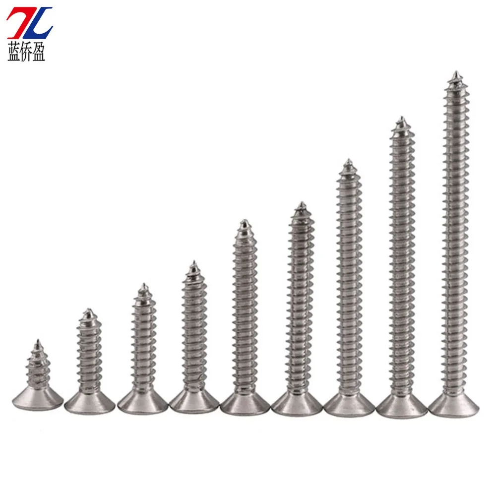 

M5 M6 304 Stainless Steel Countersunk Head Self-tapping Screws , Flat Cross Recessed Welf-tapping Wood Screws 5PCS