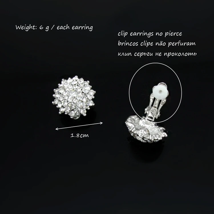 Роскошные большие клипсы с кристаллами OCESRIO для женщин круглые проложенные