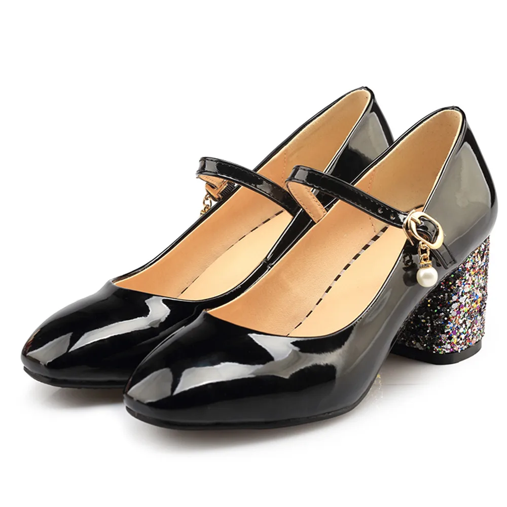 Женские туфли на высоком каблуке с квадратным носком и пряжкой|women high heel shoes|high