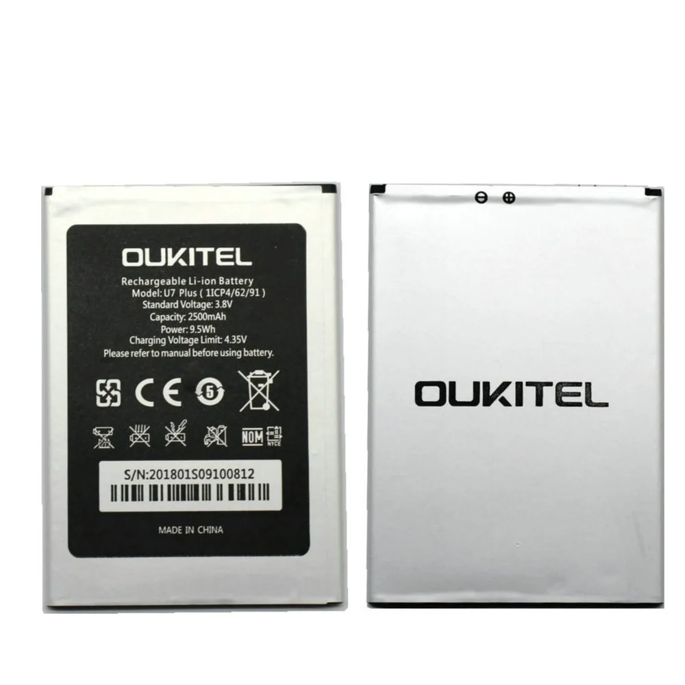 Новый аккумулятор Oukitel U7 PLUS 100% новый резервный 2500 мАч для мобильный