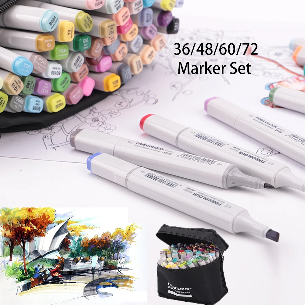 Finecolour EF100 5 шт набор манга маркер скетч Цвет Архитектура алкоголя ручка маркер для рисования