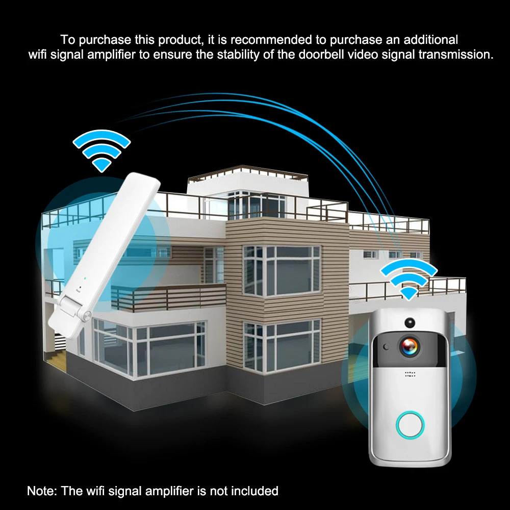 Wifi дверной звонок умный IP видеодомофон дверной звонок камера для квартиры ИК сигнализация беспроводная камера безопасности