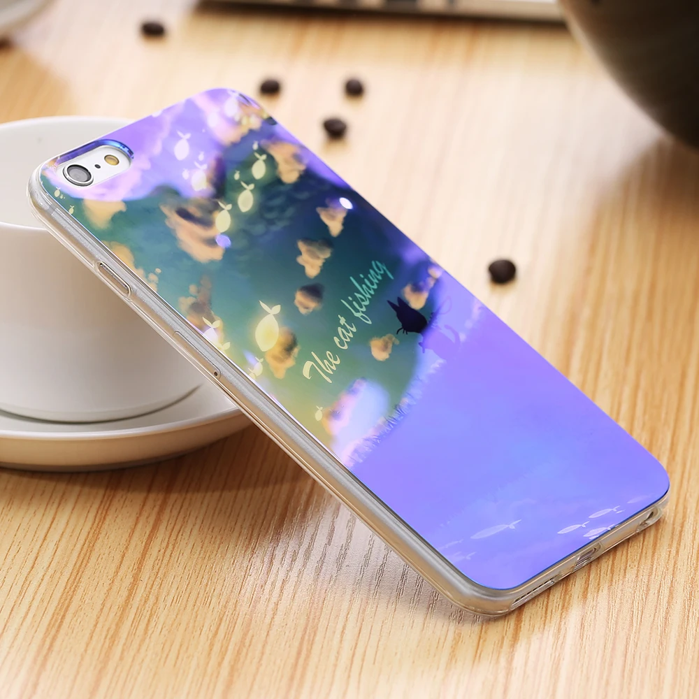 Kisscase синий свет Чехол для iPhone 5 5S se 7 8 6 6S Plus Blue Ray крышка чехол Мягкий гель ТПУ