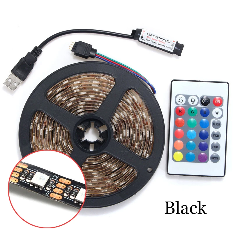 0 5/1/2/3/4/5 M 5V 5050 60SMD/M RGB светодиодная полоса лампа бар ТВ ПОДСВЕТКА Комплект USB пульт