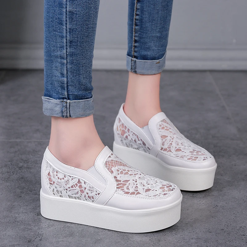 Женская повседневная обувь на шнуровке женская из дышащего сетчатого материала