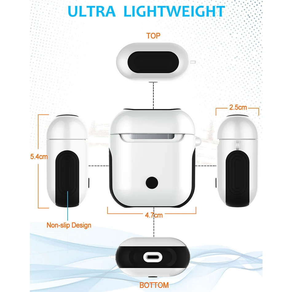 Роскошный силиконовый PU Bluetooth беспроводной чехол для наушников AirPods Защитная