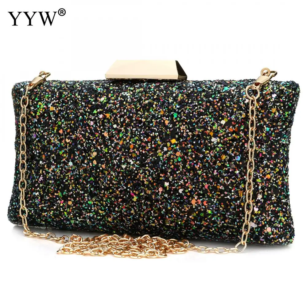 

YYW Wholesale Fashion Sequins Shoulder Clutch Bag Beautiful Party Handbags Evening Bag For Women Bolsa Feminina