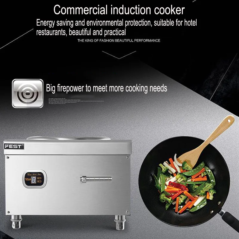 High-power induction cooker 380V Commercial 8KW/12KW/15KW soup frying furnace Plane tabletop kitchen commercial 380v 1PC | Бытовая