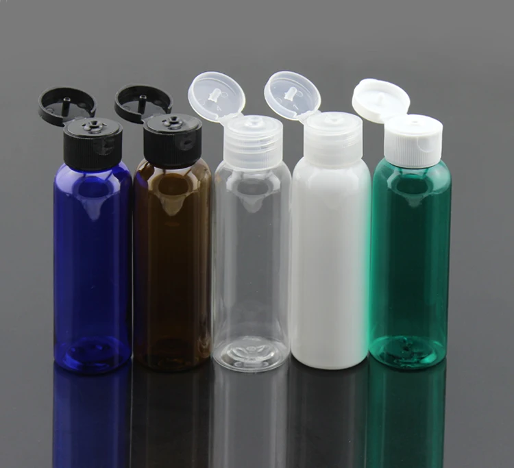 

Wholesale 60ml Bow Fip Cover Cosmetic Refillable Packing Bottle PET Hard Plastic Bottle 15pcs/lot