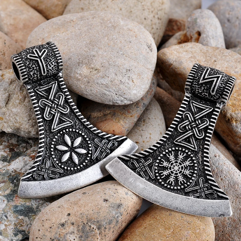 Перу подвеска в виде топора Коло ужас Двусторонняя Aegishjalmur амулет Перевозка груза