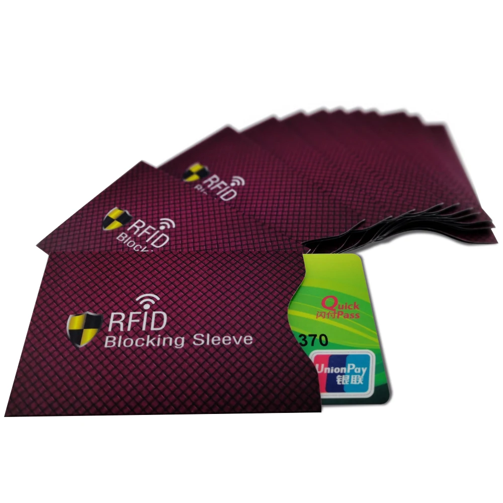 12 шт RFID рукава кредитные карты рукав блокирует кредитные карты передача данных защиты от воров красный
